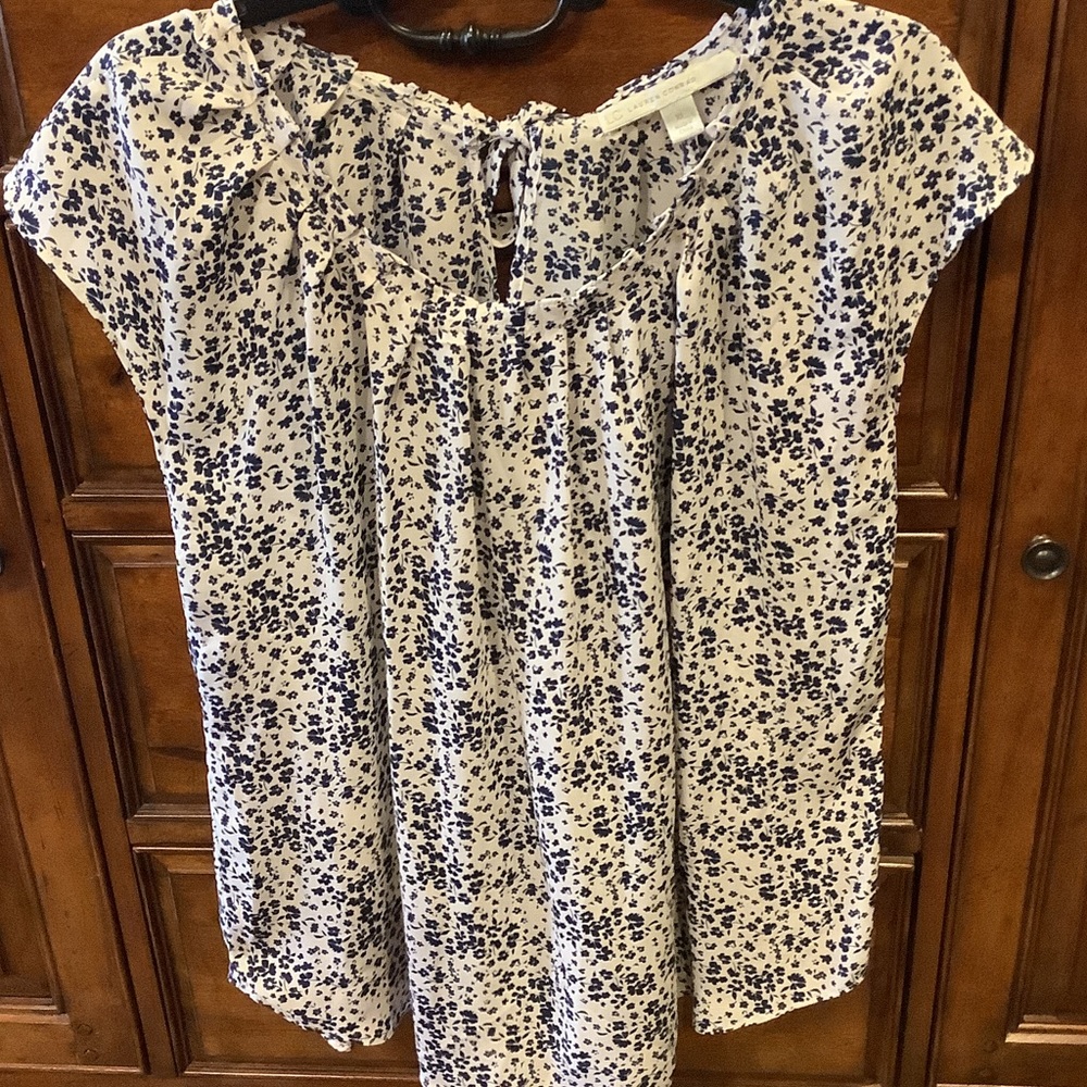 Lauren Conrad Blue Floral Sleeveless Top Size XL